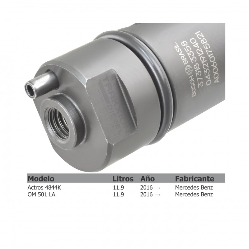 Inyector Diesel Bosch para OM501 LA, MBE900, MBE4000, Mercedes Benz, 0432191240, A0060175821