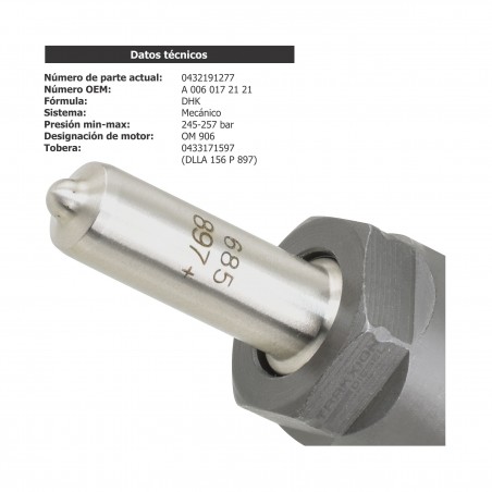 Inyector Diesel Bosch para OM906 Mercedes Benz, 0432191277, 0432191468, A0040179121, A0060172121