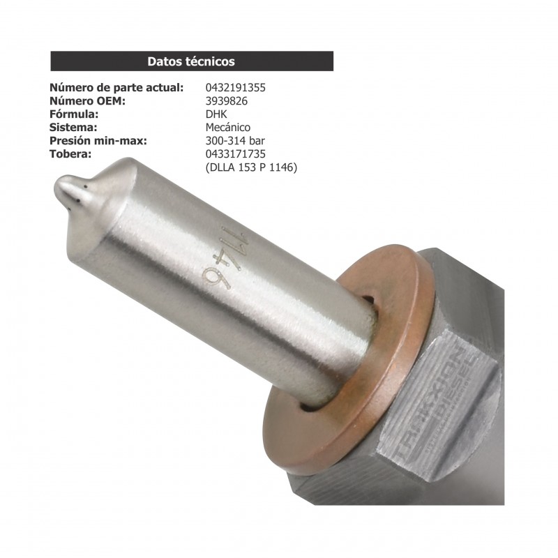 Inyector Diesel para 5.9 ISB, QSB, Cummins, 0432191355, 3939826, CPL 8041, 8090, 8107, 8110, 8112, 8113, 8169, 8254, 8384, 8385