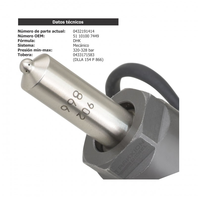 Inyector Diesel para D28 MAN, Lion's, TG, TGA, Bus y Truck, 0432191414, 0432191455, 51101006036, 51101007427, 51101007449