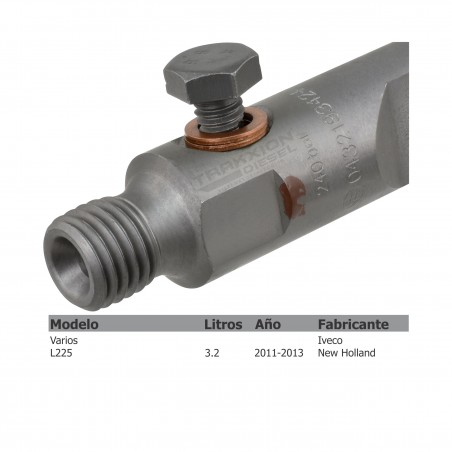Inyector Diesel Bosch para Cargador Compacto, Minicargador, New Holland, C232 a C338, L223 a L330, 0432193424, 504385978