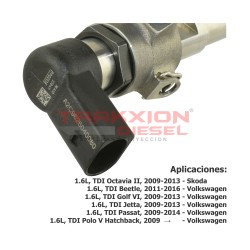 Inyector Diesel Continental para Vento 1.6 TDI, Volkswagen, 5WS40539, A2C59513554 A2C9626040080, 03L130277B, 03L130277S