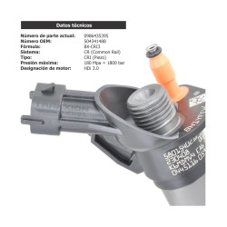 Inyector Diesel Piezo Bosch 0445116059, 0986435395 para Ducato 3.0 Fiat, Manager 3.0 HDi Peugeot, FL360 Fuso Freightliner
