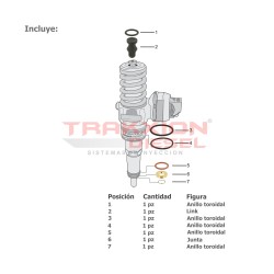 Inyector Diesel Reman UIS Bosch 0414720215, 0414720265, 038130073AG para 1.9 TDI Eurovan Volkswagen