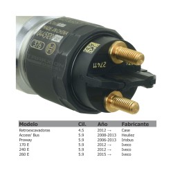 Inyector Diesel Bosch 0445120054, 2855491R para Retroexcavadora 580, 590, 695, Case y B95B, B100, B110, B115, New Holland