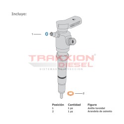 Inyector Diesel Continental VDO para Transit Custom 2.0 TDCi EcoBlue y Ranger 2.0 TDCi EcoBlue, Ford, 2015-2022