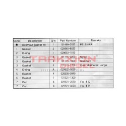 Juego de juntas de bomba Diesel Bosch Zexel 131499-2020, GK1314-2020, 9411610988, H131499202