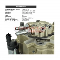 Bomba de inyección de alta presión Diesel CP3 para Delivery Worker, Volkswagen, Cummins 3.8 ISF, 5256607, 0445020122, 2P0130105B