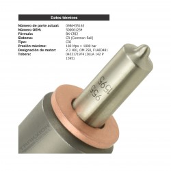 Inyector Diesel CRI Bosch para Ducato Maxi Multijet 2.3, Fiat 2006-2014, 0445110273, 0986435165, 500061254, 504088755, 71793006