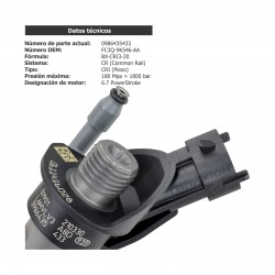 Inyector Diesel Piezoeléctrico Bosch para 6.7 PowerStroke, V8, Ford, 2015-2019, 0445117040, 0445117043, 0445117094, 0986435433